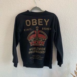 Obey Royal Mandate Black Crew Neck Sweatshirt